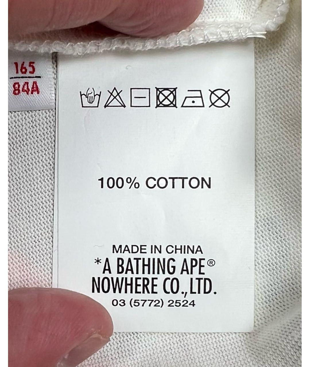 A BATHING APE Бежевая хлопковая футболка, фото 4