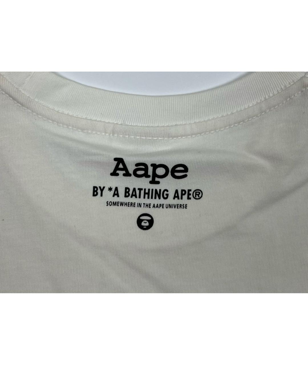 A BATHING APE Бежевая хлопковая футболка, фото 2