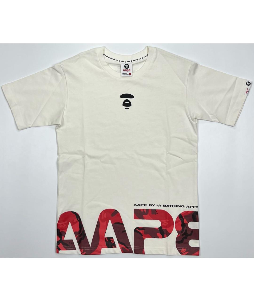 A BATHING APE Бежевая хлопковая футболка, фото 6