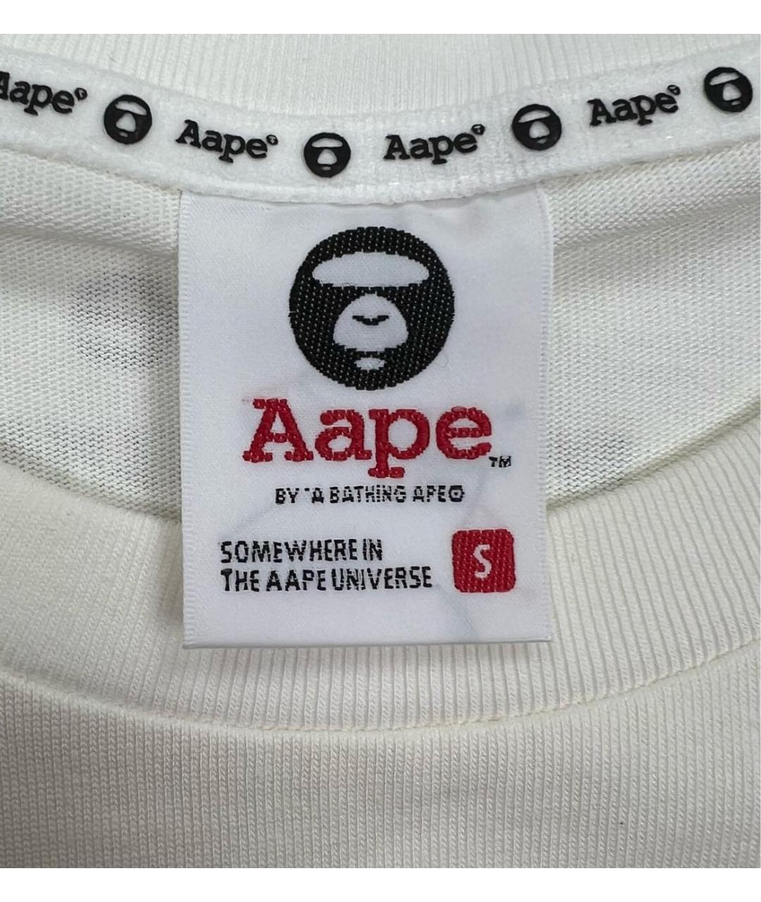 A BATHING APE Бежевая хлопковая футболка, фото 3