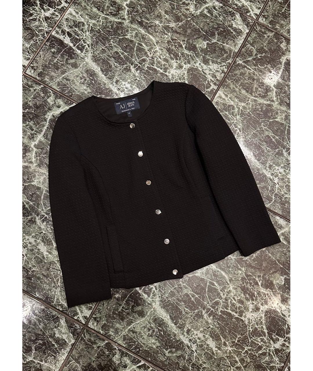 ARMANI JEANS Черный полиэстеровый жакет/пиджак, фото 6