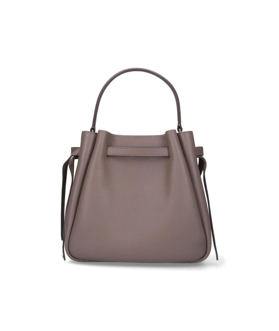 TORY BURCH Коричневая кожаная сумка с короткими ручками, фото 3