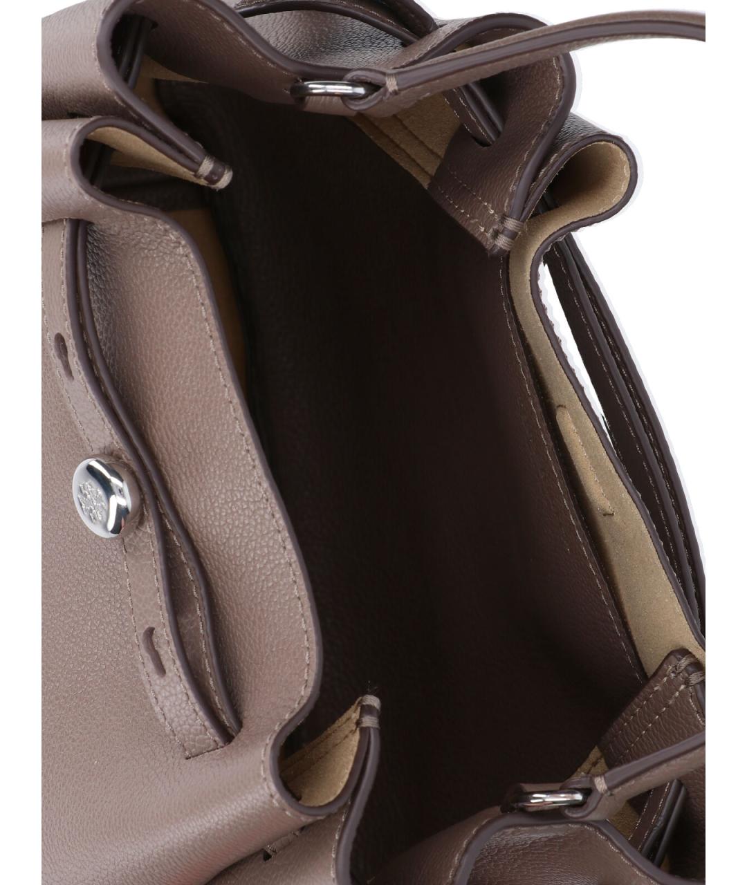 TORY BURCH Коричневая кожаная сумка с короткими ручками, фото 4