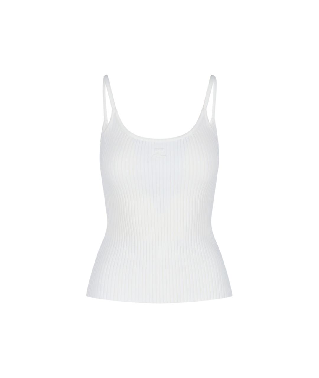 COURREGES Белая вискозная майка, фото 1