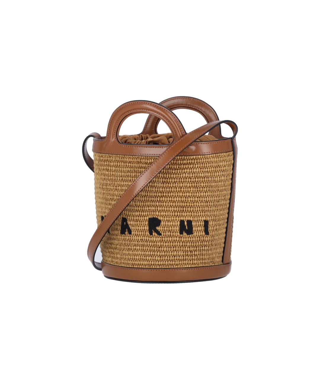 MARNI Бежевая пелетеная сумка с короткими ручками, фото 2