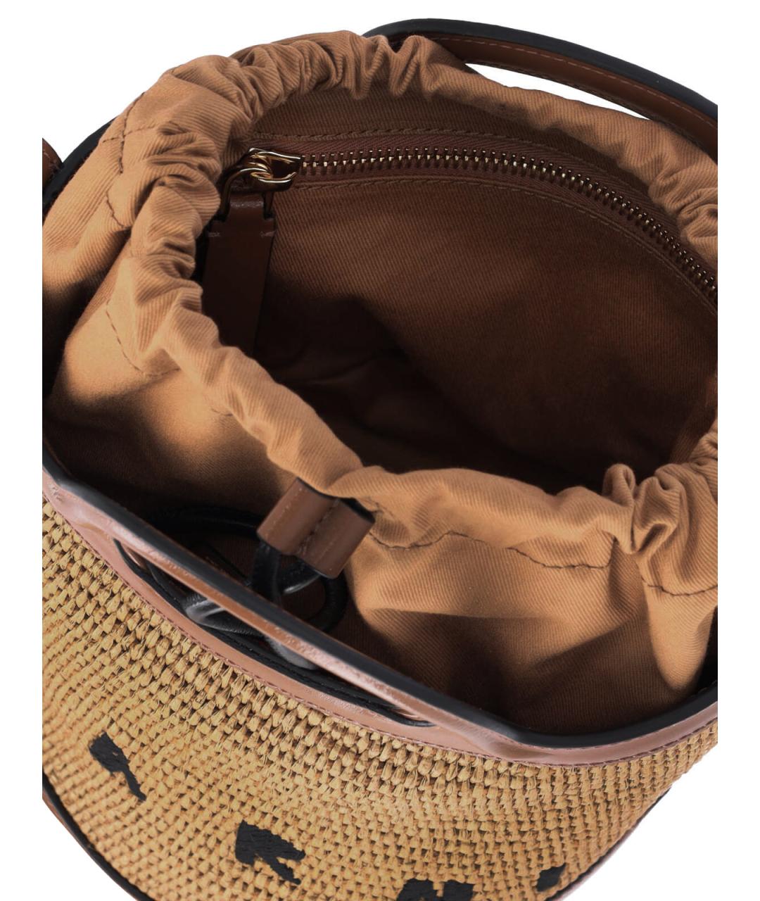 MARNI Бежевая пелетеная сумка с короткими ручками, фото 4