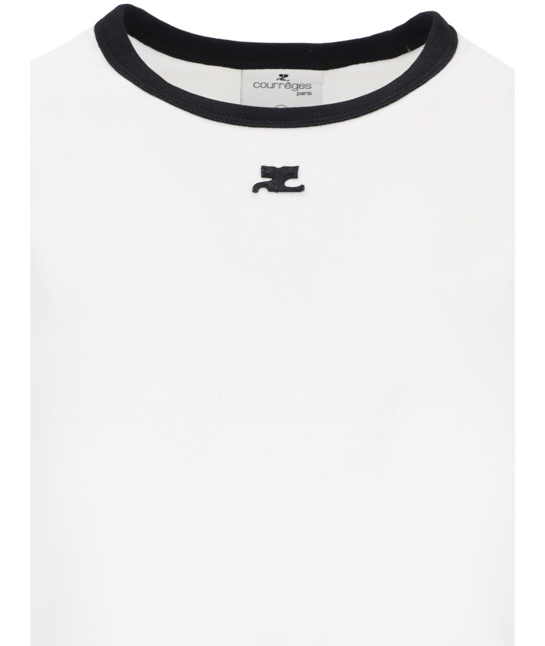 COURREGES Белая хлопковая футболка, фото 3