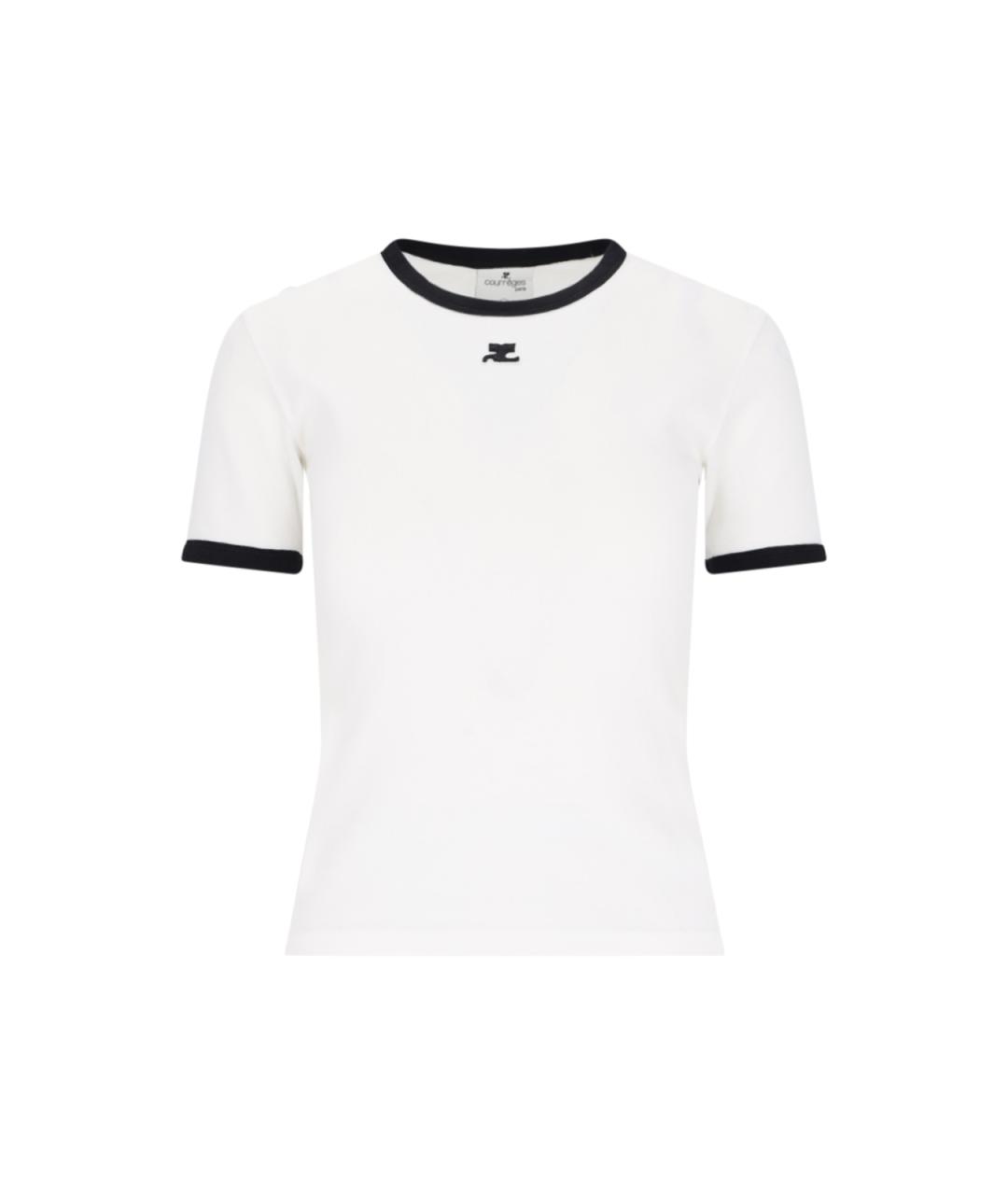 COURREGES Белая хлопковая футболка, фото 1