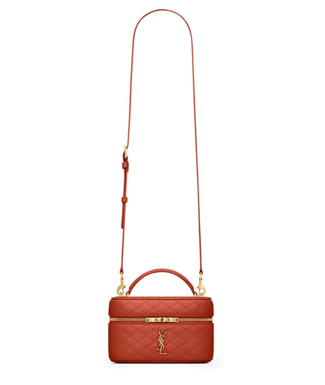 SAINT LAURENT Красная кожаная сумка через плечо, фото 1