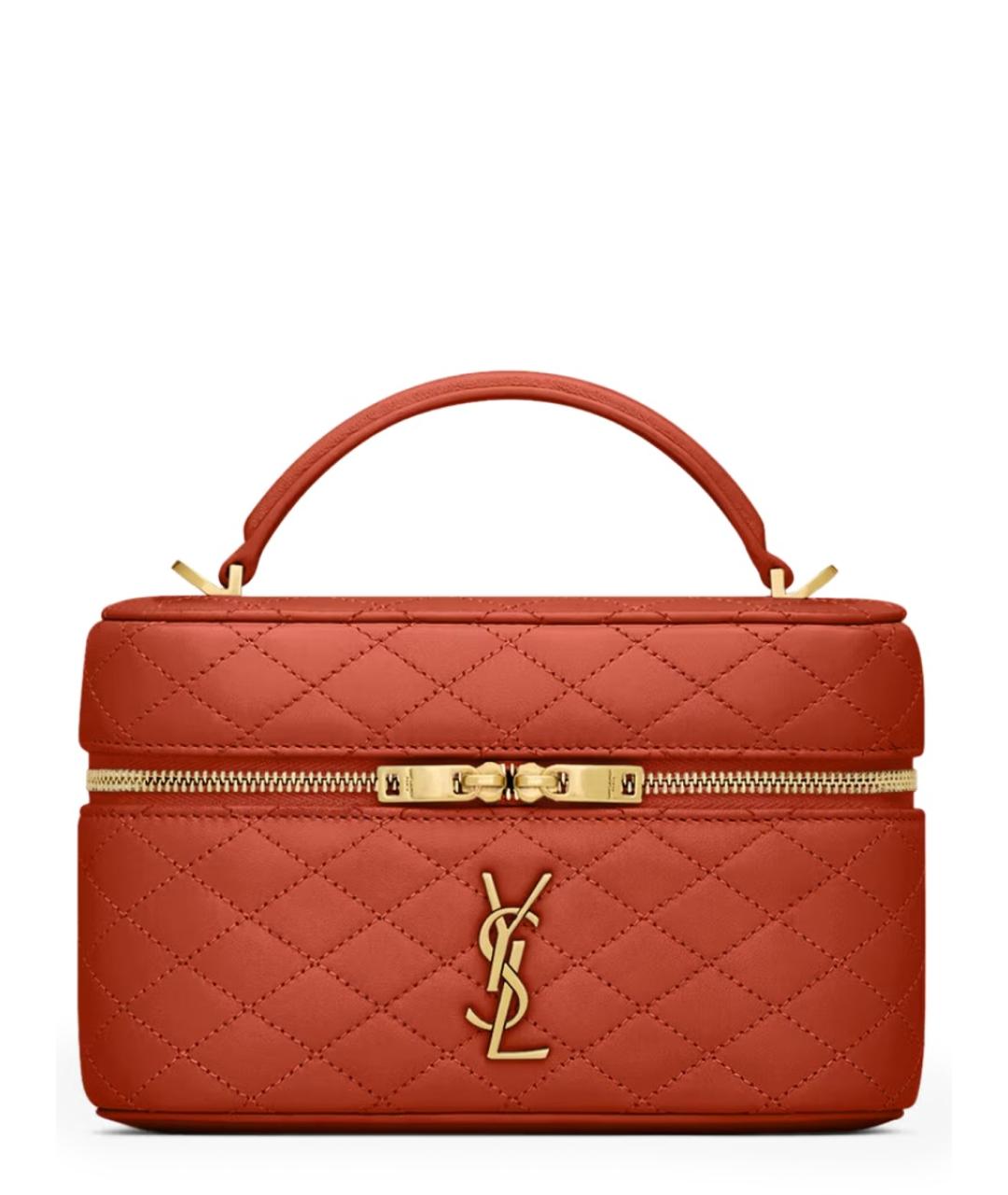 SAINT LAURENT Красная кожаная сумка через плечо, фото 3