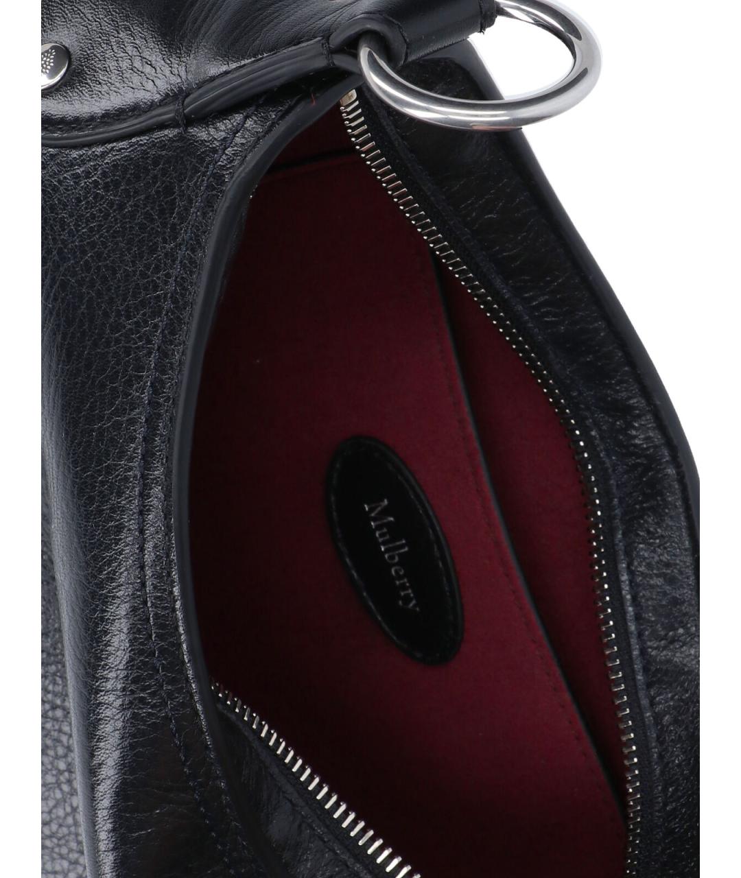 MULBERRY Черная кожаная сумка через плечо, фото 4