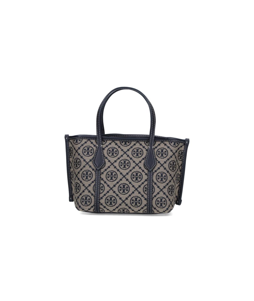 TORY BURCH Синяя хлопковая сумка тоут, фото 1