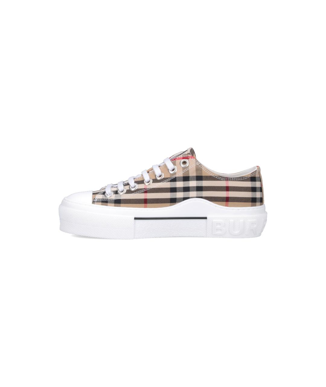 BURBERRY Бежевые текстильные кеды, фото 3