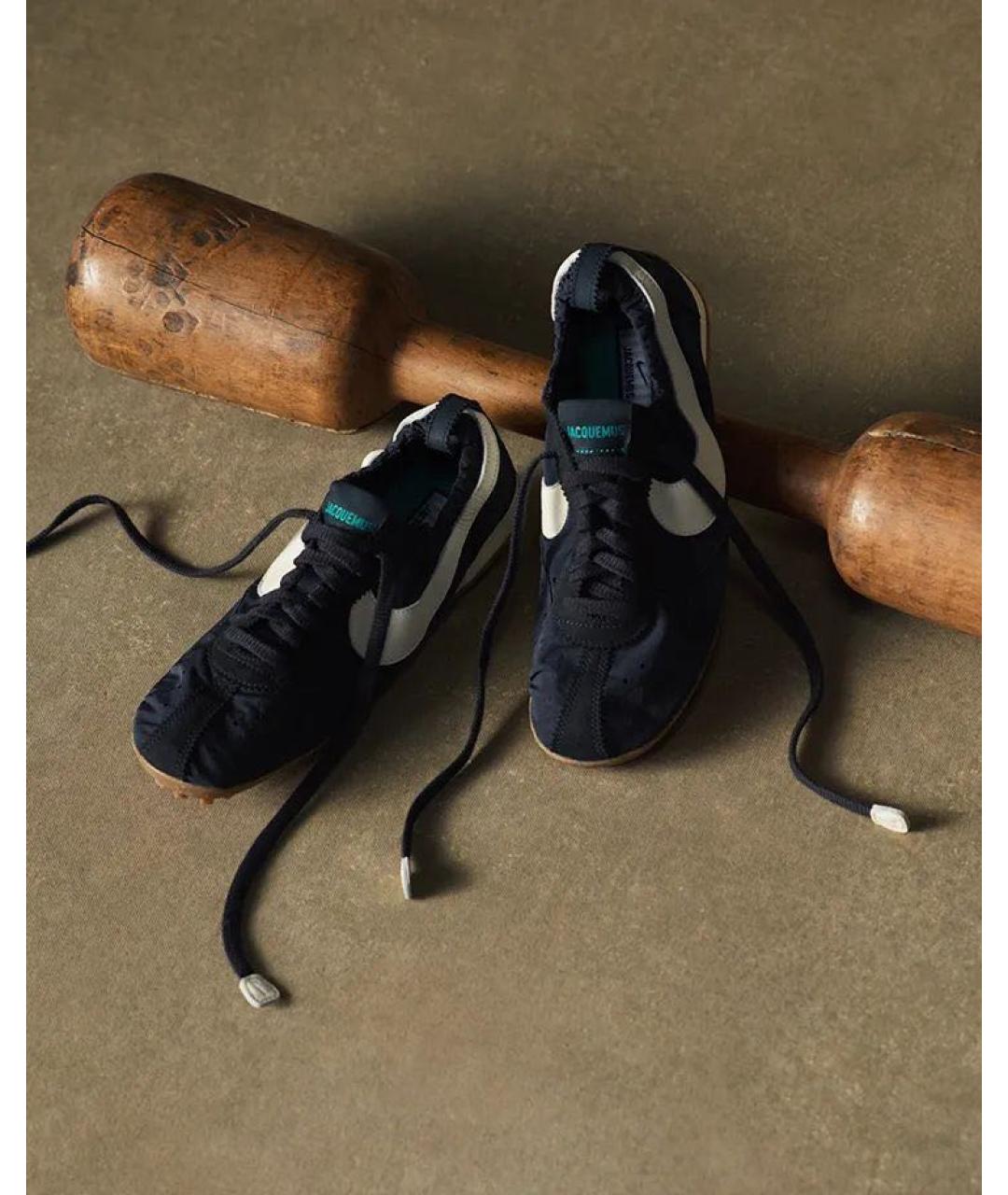 JACQUEMUS Черные текстильные низкие кроссовки / кеды, фото 3