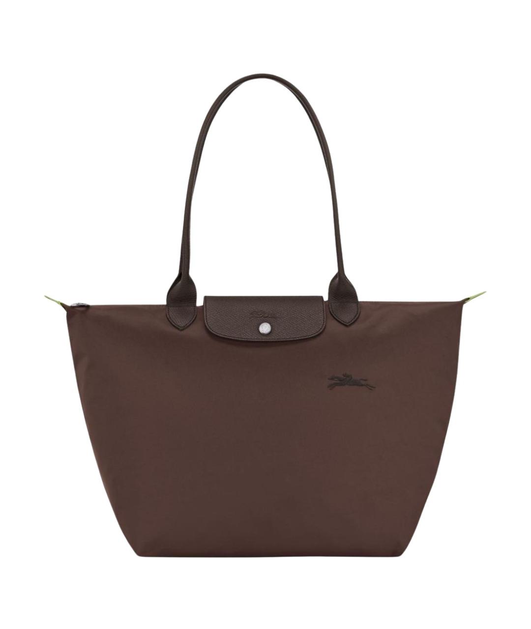 LONGCHAMP Коричневая кожаная сумка тоут, фото 1