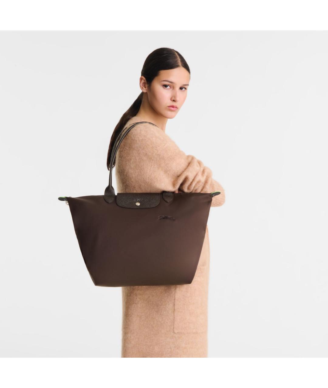 LONGCHAMP Коричневая кожаная сумка тоут, фото 2