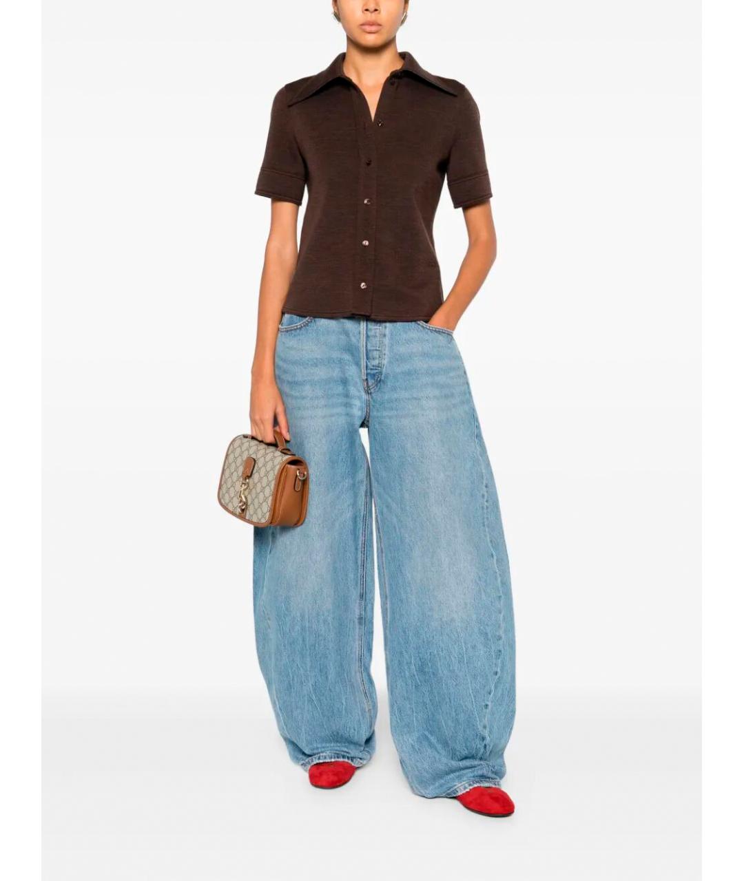 GUCCI Коричневая шерстяная рубашка, фото 2