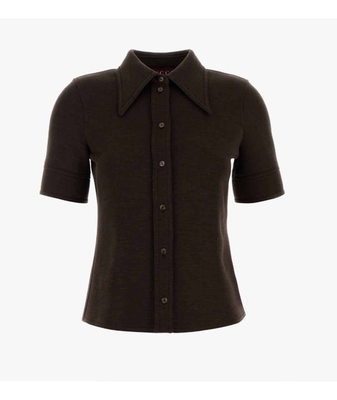 GUCCI Коричневая шерстяная рубашка, фото 4