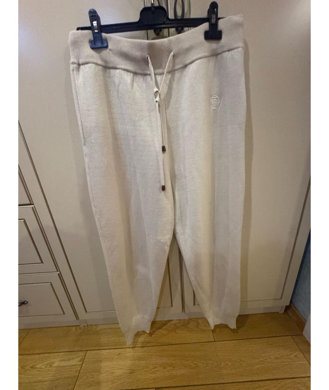 BURBERRY Бежевые кашемировые спортивные брюки и шорты, фото 9