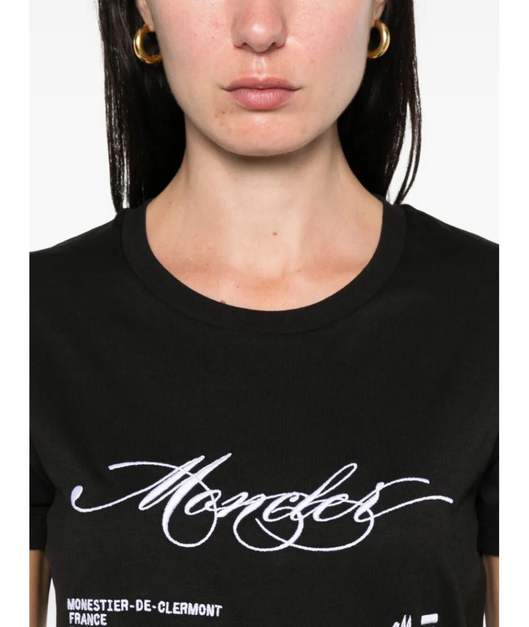 MONCLER Черная хлопковая футболка, фото 3