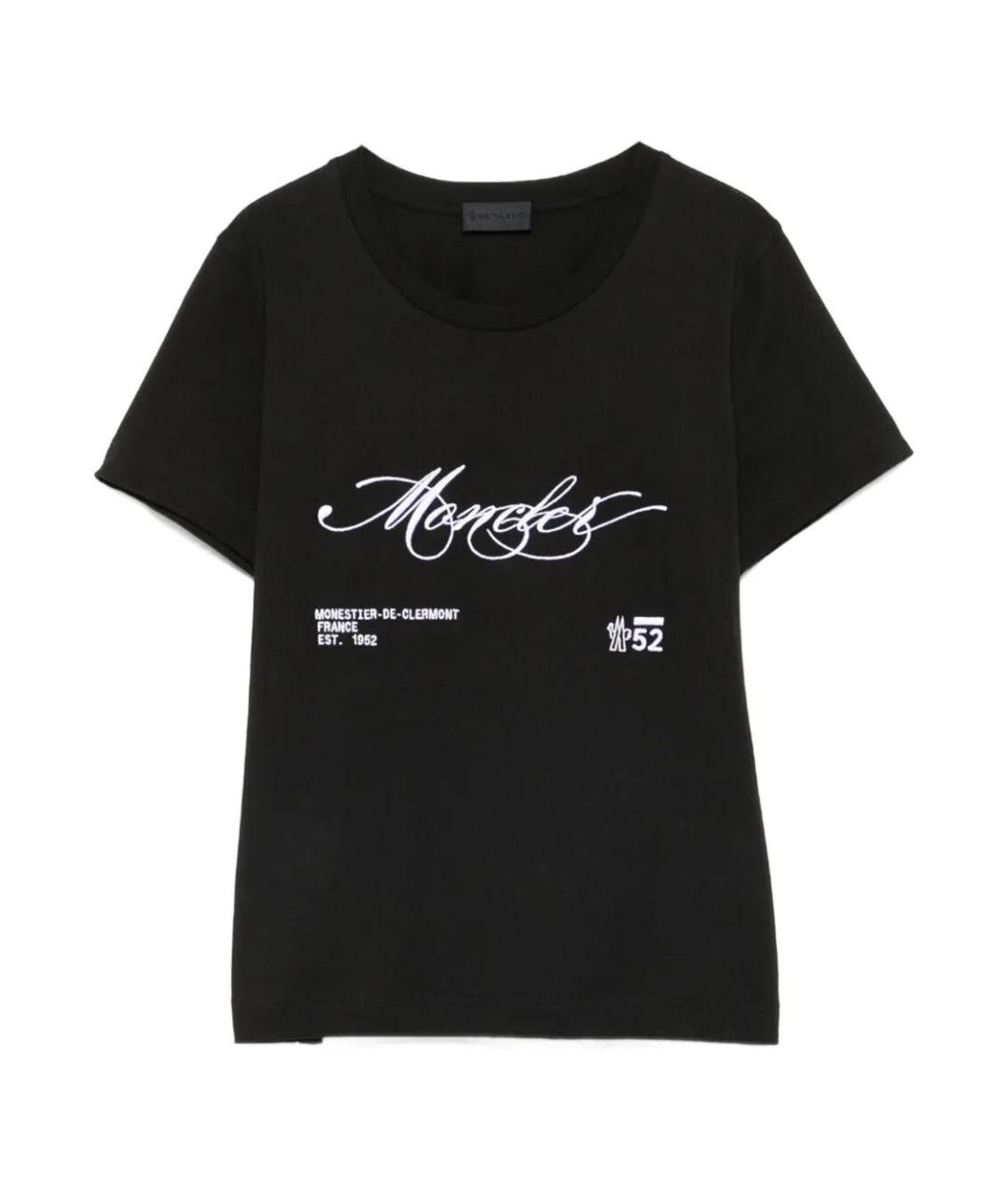 MONCLER Черная хлопковая футболка, фото 1