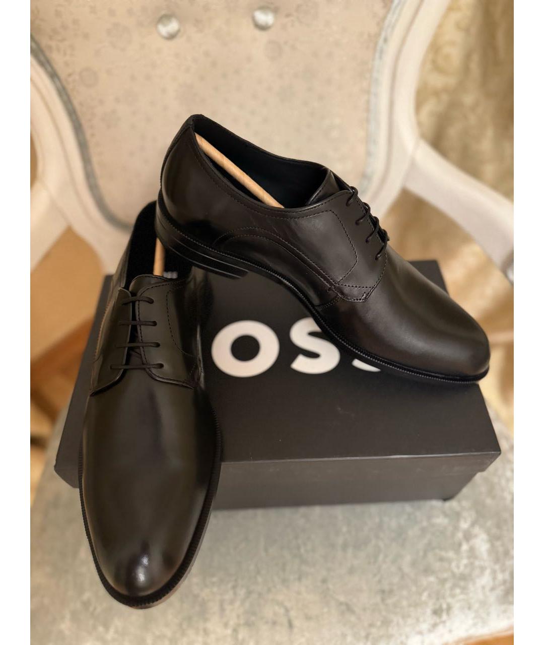 HUGO BOSS Черные кожаные туфли, фото 7