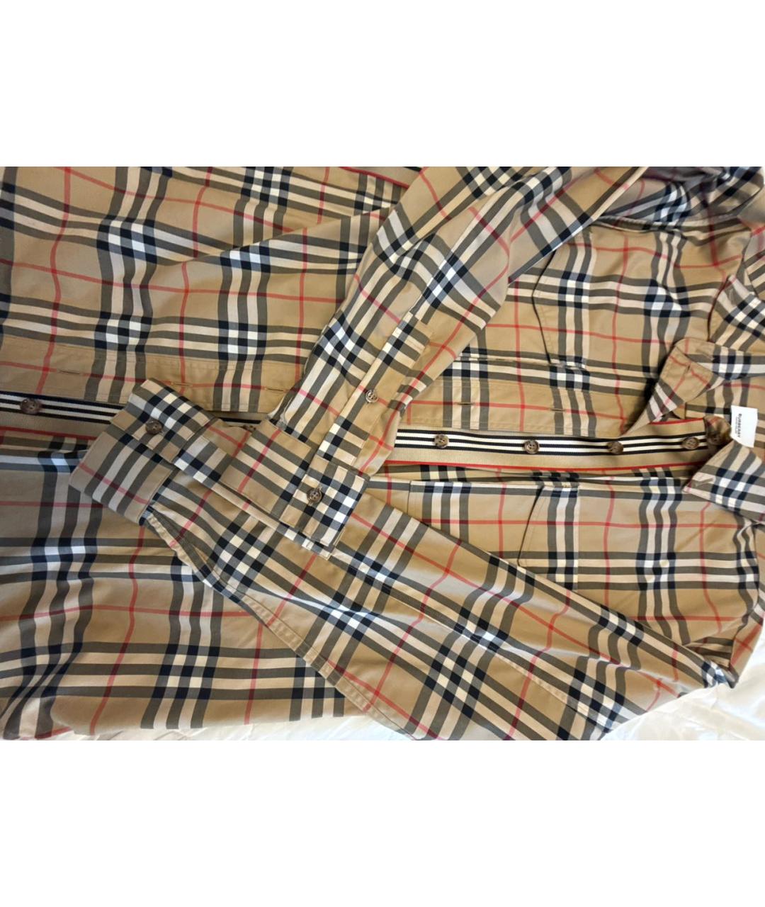 BURBERRY Коричневая хлопко-эластановая рубашка, фото 6