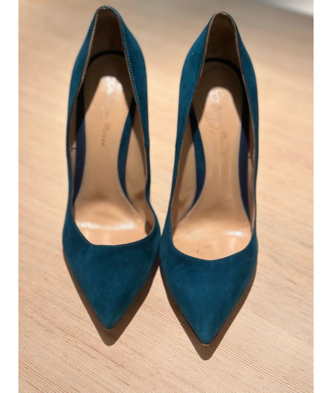 GIANVITO ROSSI Бирюзовые замшевые туфли, фото 2