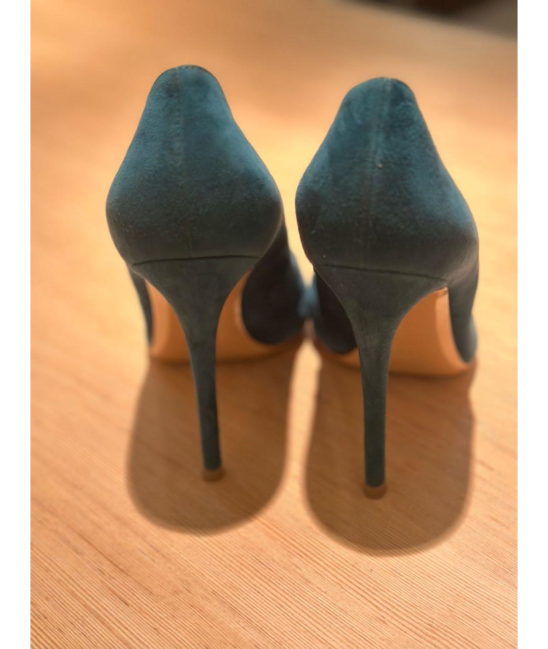 GIANVITO ROSSI Бирюзовые замшевые туфли, фото 3