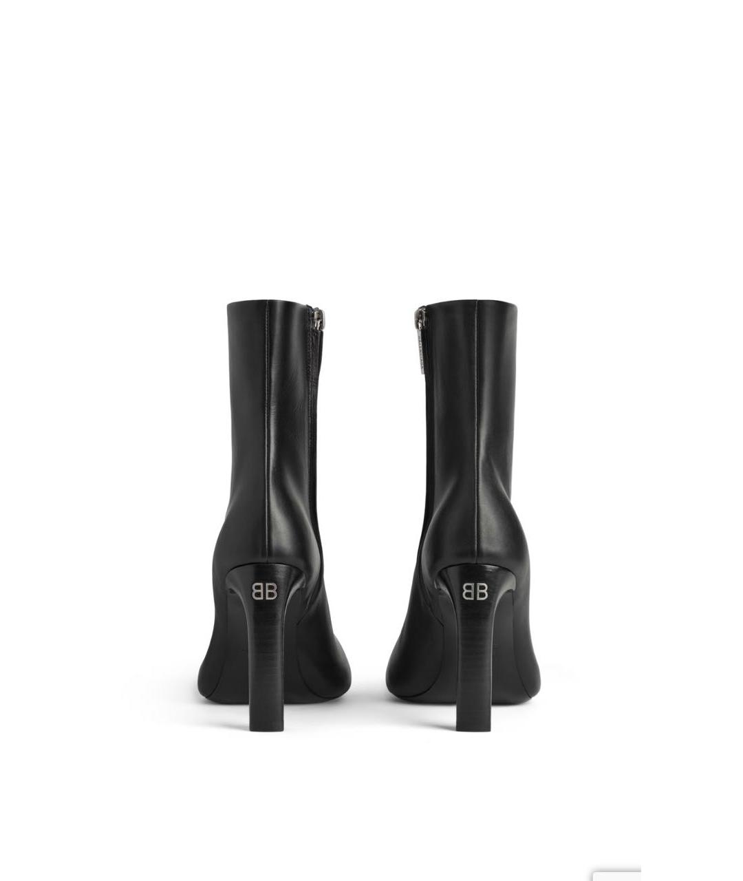 BALENCIAGA Черные кожаные ботильоны, фото 4