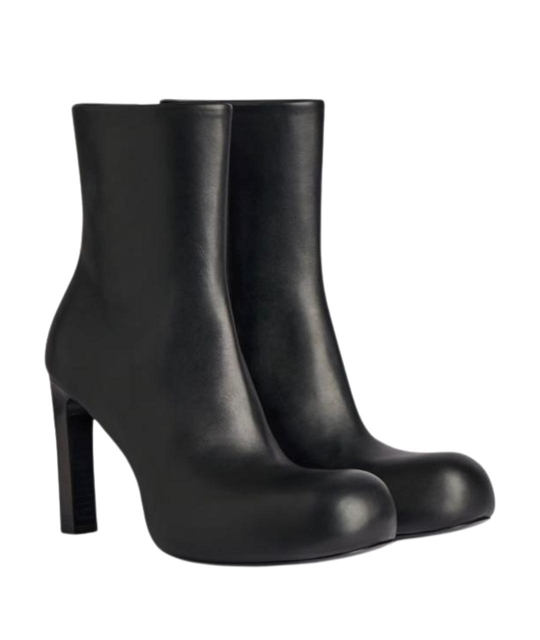 BALENCIAGA Черные кожаные ботильоны, фото 1