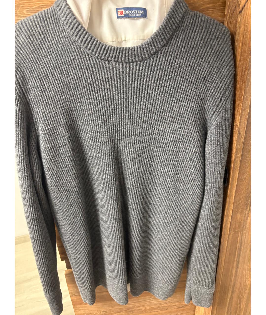 STONE ISLAND Серый хлопковый джемпер / свитер, фото 2