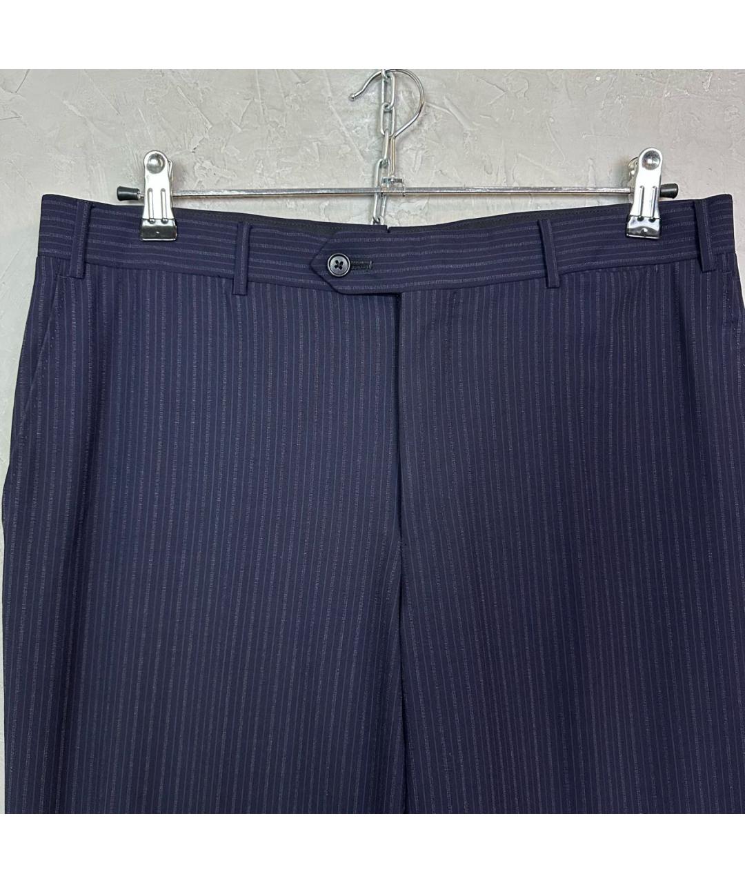 CORNELIANI Темно-синие шерстяные классические брюки, фото 4