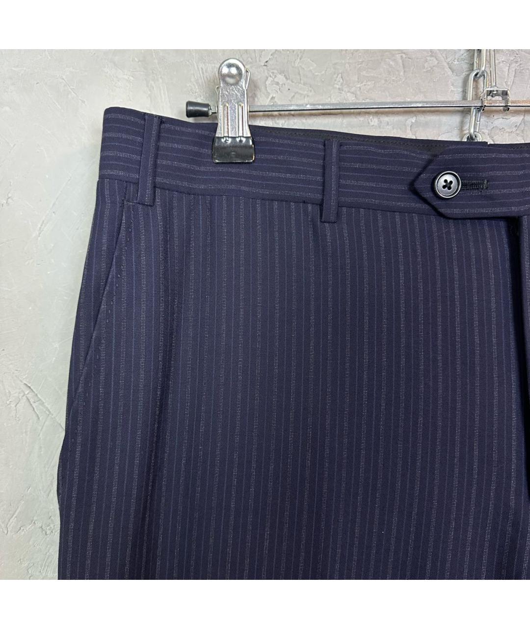 CORNELIANI Темно-синие шерстяные классические брюки, фото 5