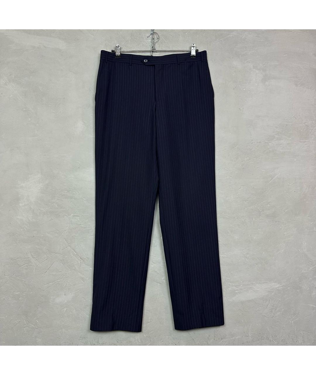 CORNELIANI Темно-синие шерстяные классические брюки, фото 9