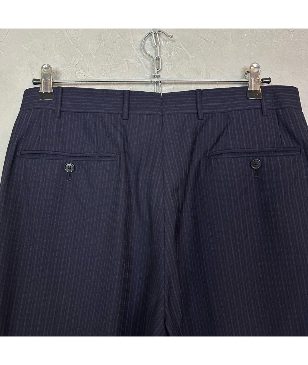 CORNELIANI Темно-синие шерстяные классические брюки, фото 3