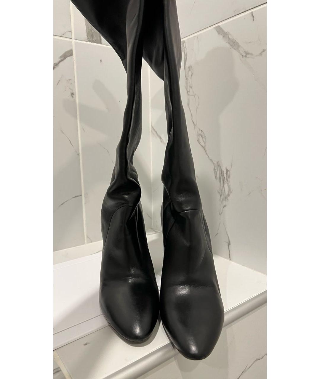 SAINT LAURENT Черные кожаные сапоги, фото 7