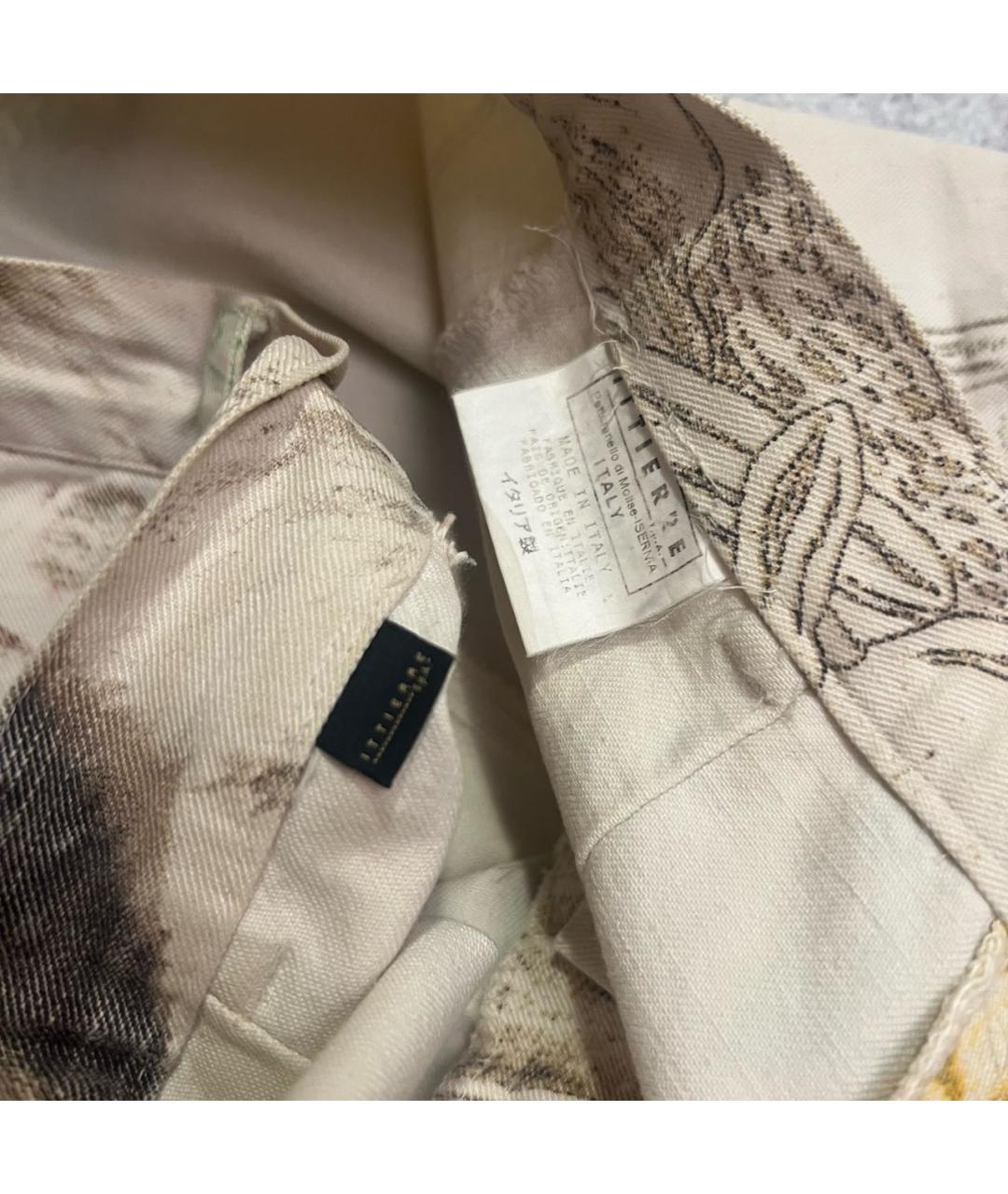 JUST CAVALLI Бежевые хлопковые прямые джинсы, фото 5