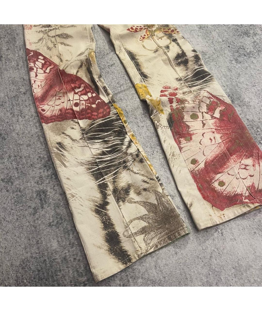 JUST CAVALLI Бежевые хлопковые прямые джинсы, фото 2