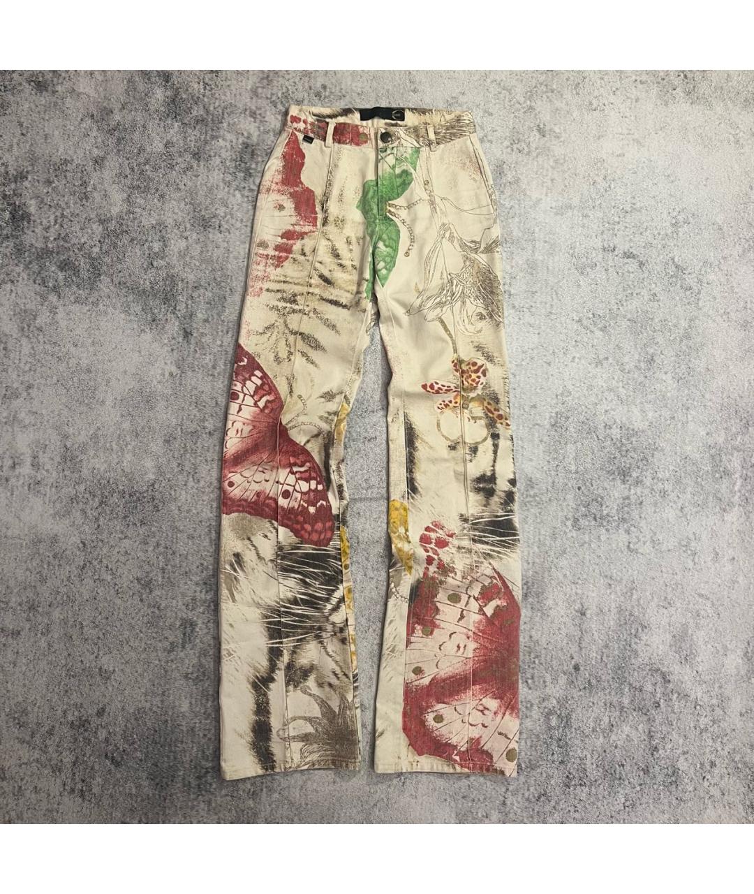 JUST CAVALLI Бежевые хлопковые прямые джинсы, фото 6