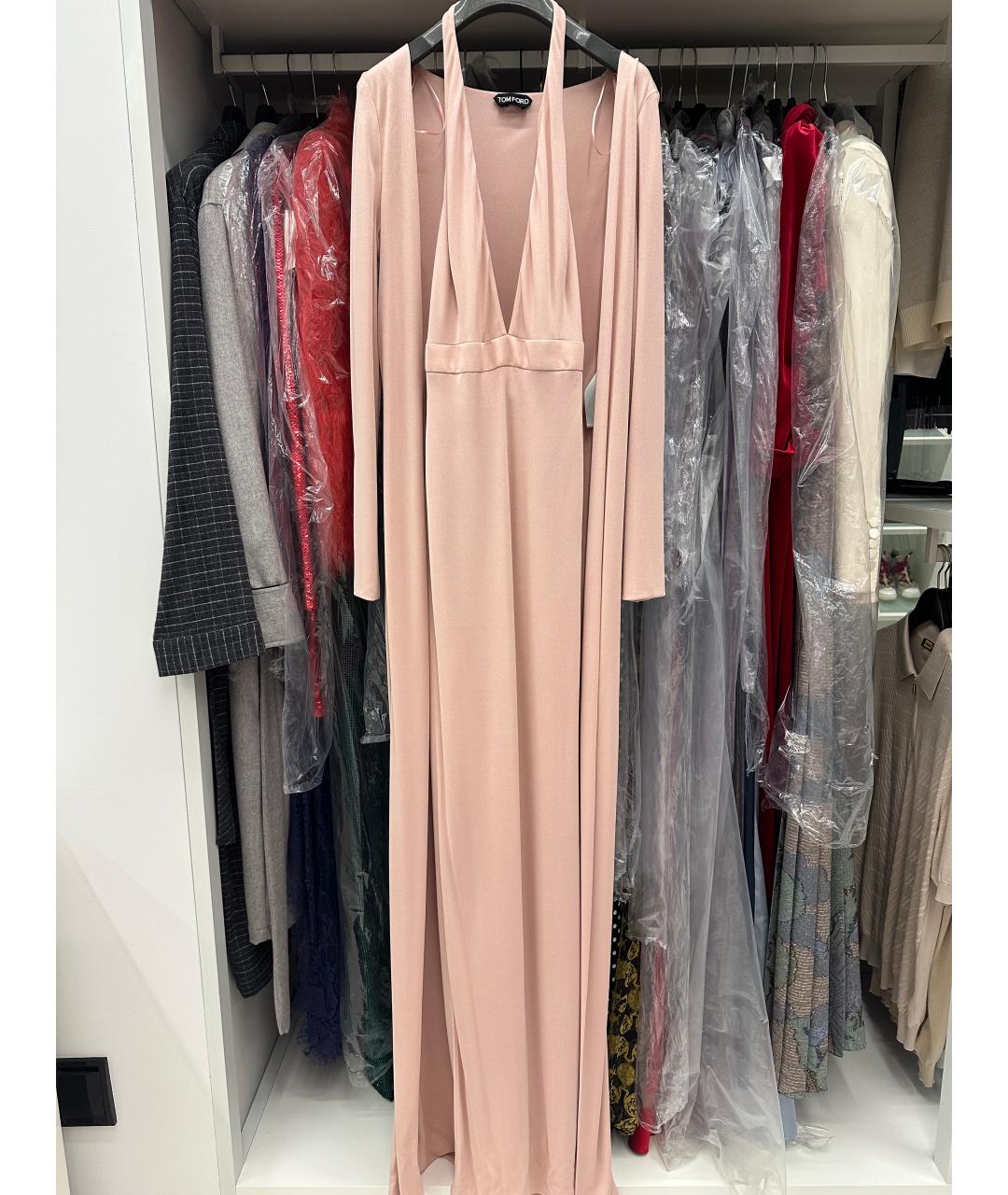 TOM FORD Коралловое шелковое повседневное платье, фото 5