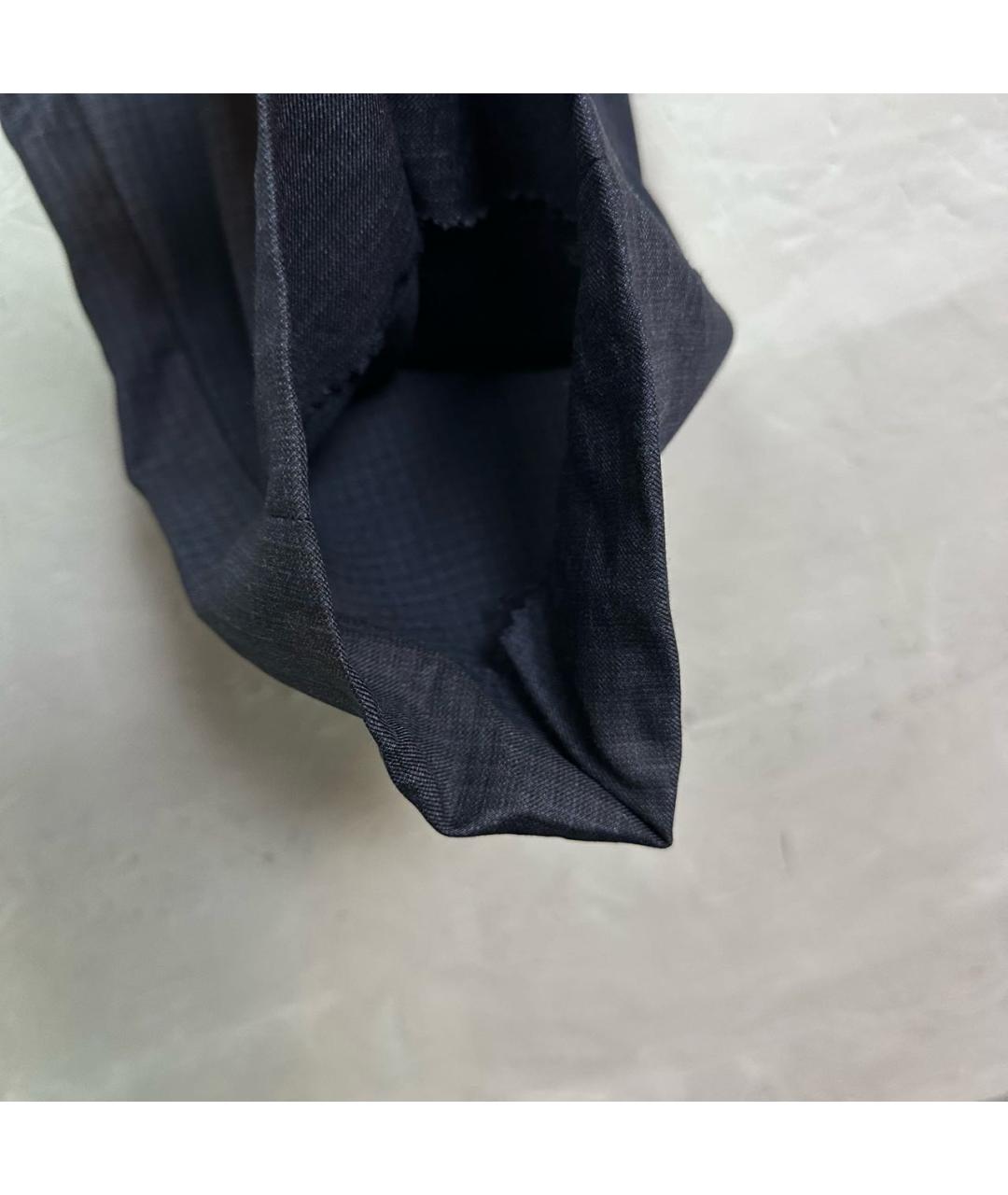 CORNELIANI Темно-синие шерстяные классические брюки, фото 4