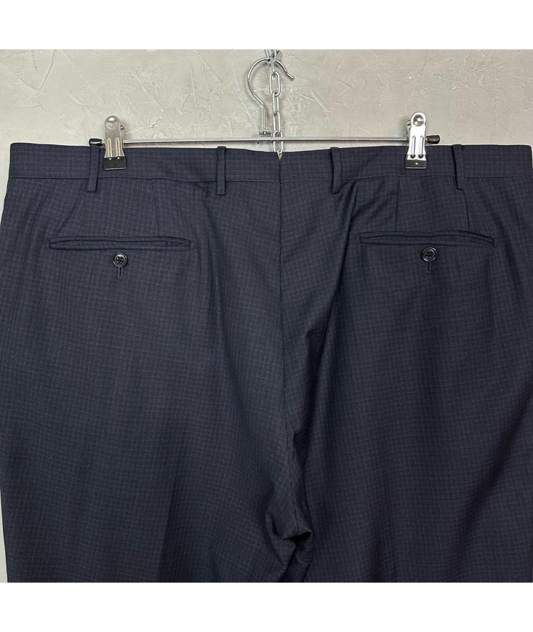 CORNELIANI Темно-синие шерстяные классические брюки, фото 3