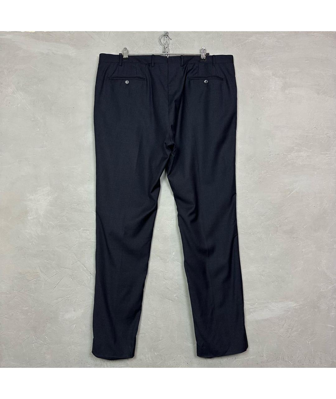 CORNELIANI Темно-синие шерстяные классические брюки, фото 2
