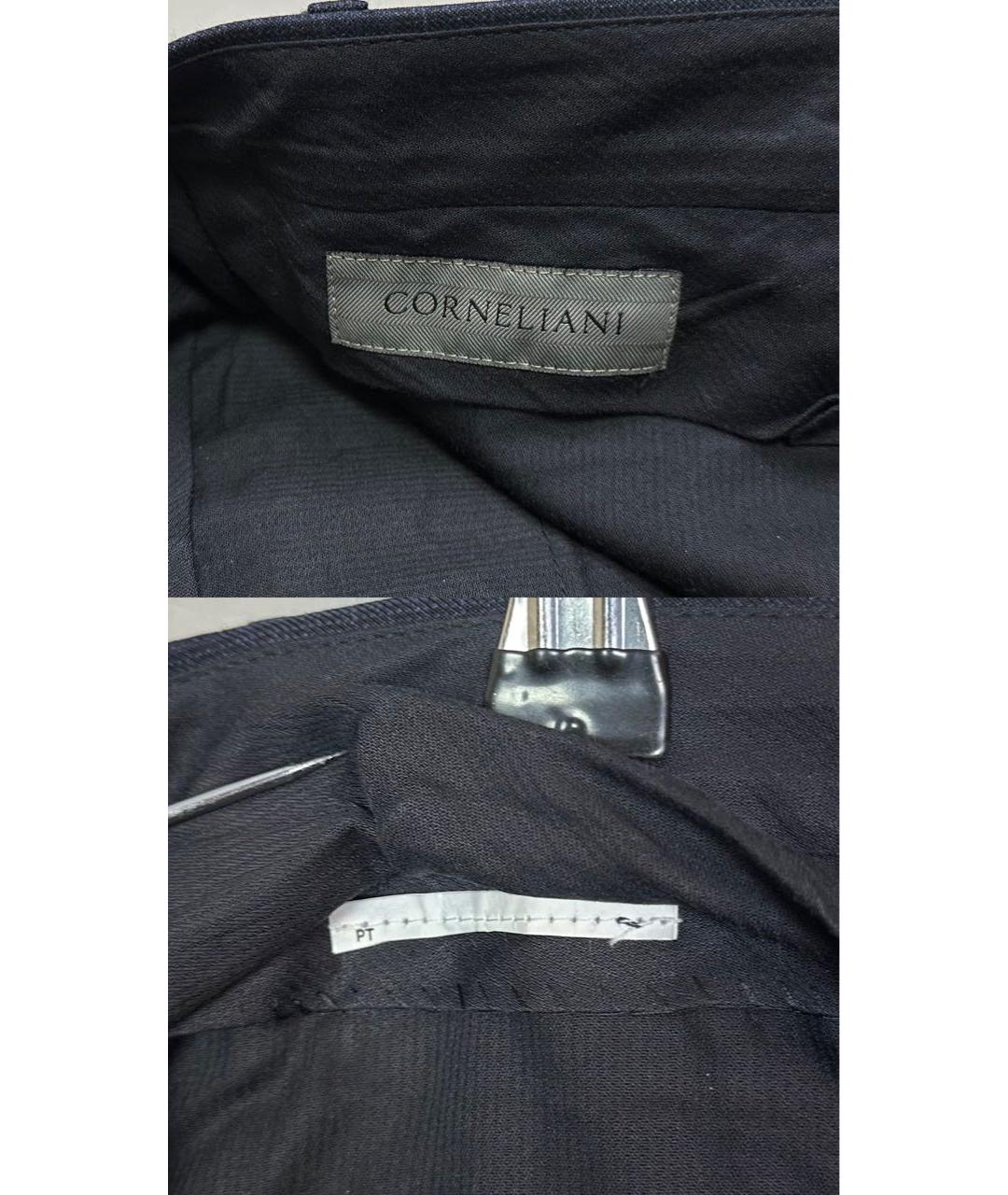 CORNELIANI Темно-синие шерстяные классические брюки, фото 7