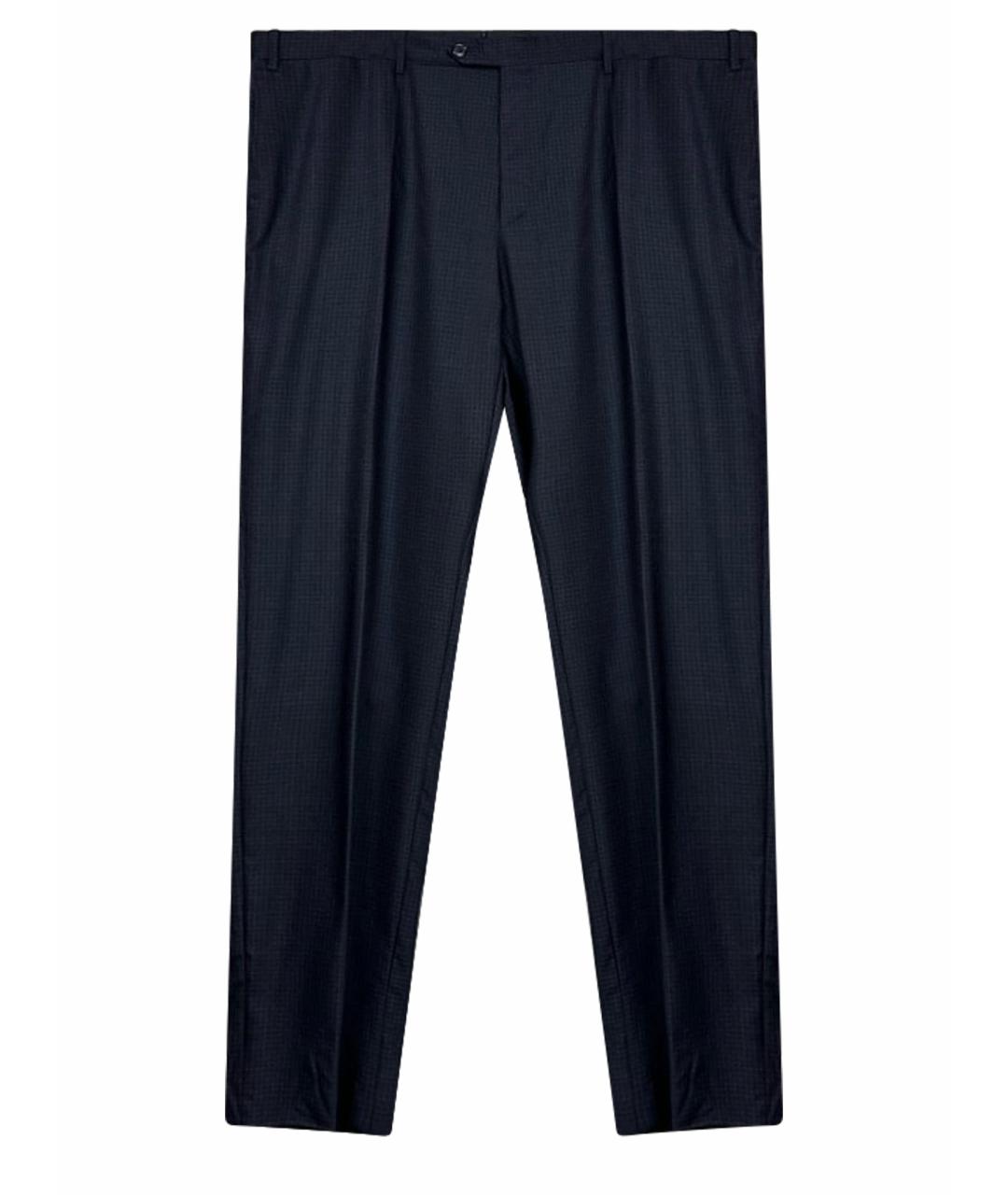 CORNELIANI Темно-синие шерстяные классические брюки, фото 1