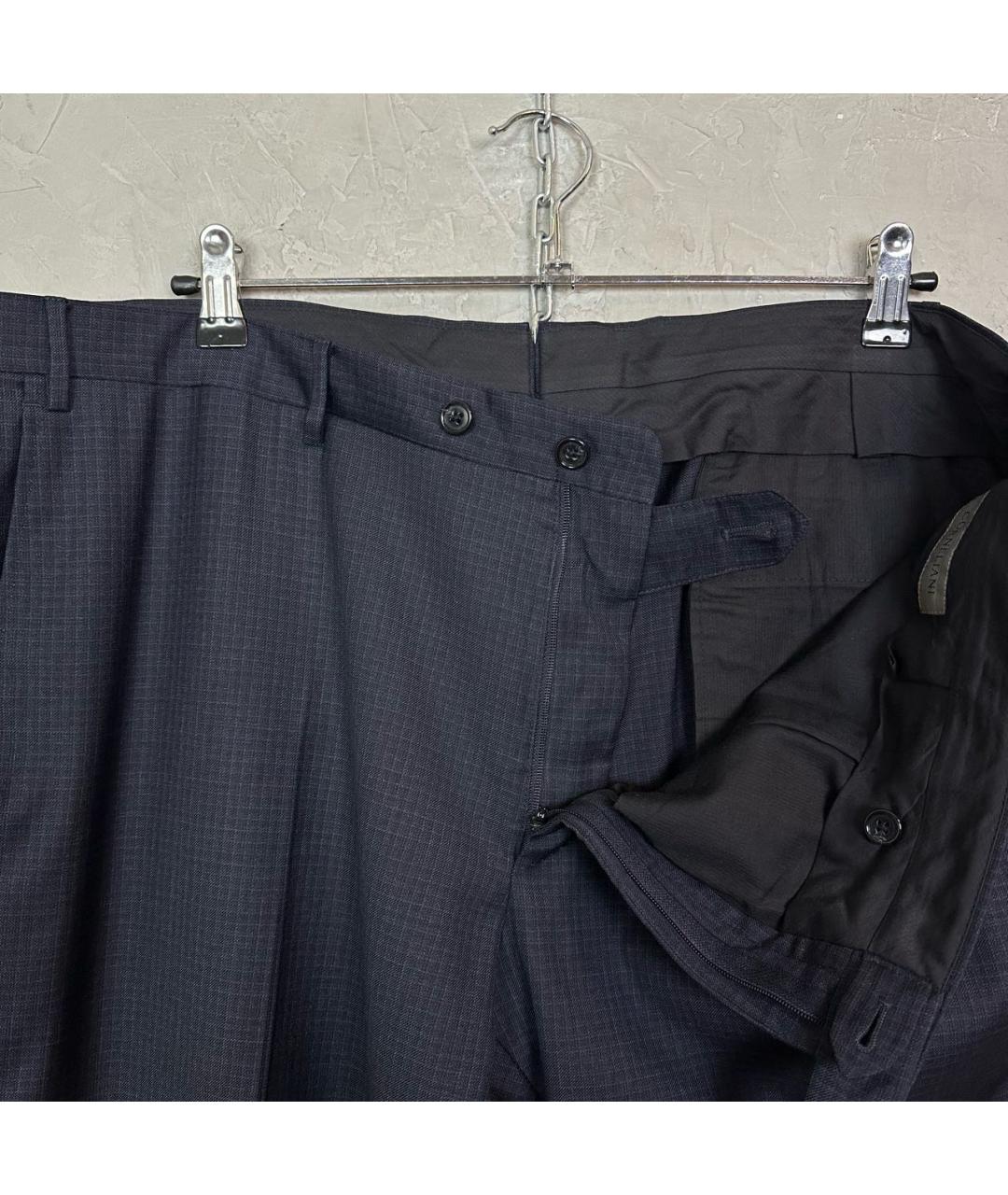 CORNELIANI Темно-синие шерстяные классические брюки, фото 6