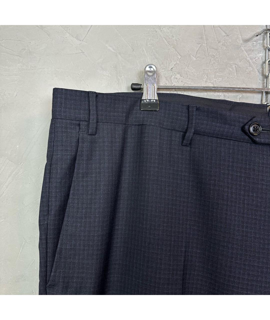 CORNELIANI Темно-синие шерстяные классические брюки, фото 5