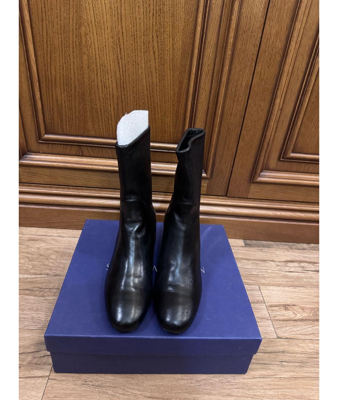 STUART WEITZMAN Черные кожаные полусапоги, фото 2