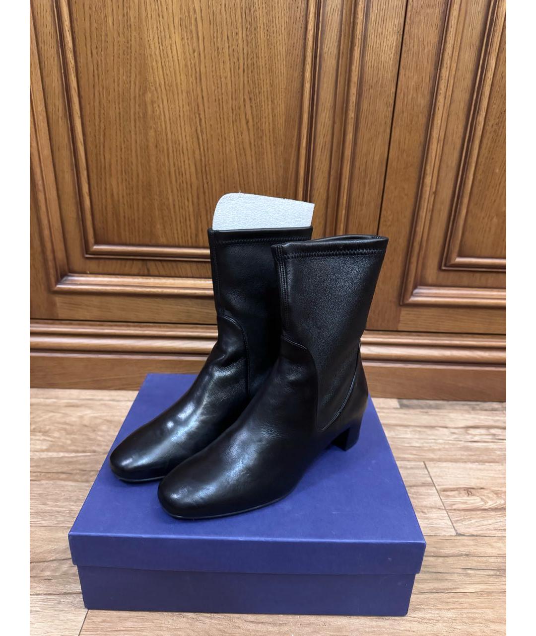 STUART WEITZMAN Черные кожаные полусапоги, фото 3